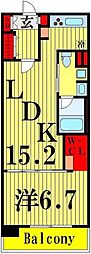 ロイヤルパークス西新井 1LDKの間取図画像