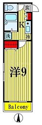 グランシャレー島根5 1Kの間取図画像