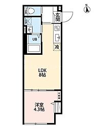 Patria梅島 1LDKの間取図画像
