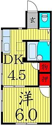 サトウハイツ 1DKの間取図画像