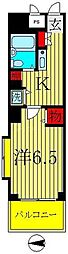 メインステージ五反野 1Kの間取図画像