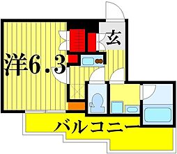 ジュイールパルフェ西新井 1Kの間取図画像