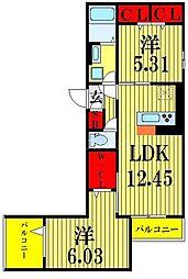 グラナーダ西新井 2LDKの間取図画像