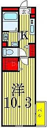 サンハイム西新井 1Kの間取図画像