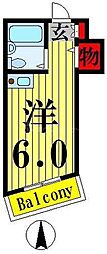 ロイヤルヴィラ ワンルームの間取図画像