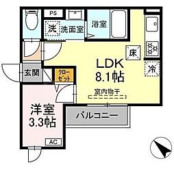 セレスティア古千谷本町 1LDKの間取図画像