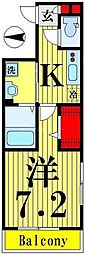 ソレアード 1Kの間取図画像