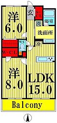 ロイヤルパークス西新井 1SLDKの間取図画像
