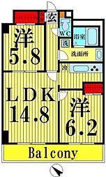 RoyalKJ 2LDKの間取図画像