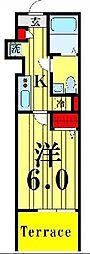 SouthernFrontRokucho 1Kの間取図画像