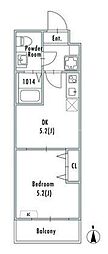 GRAN PASEO西新井 1DKの間取図画像