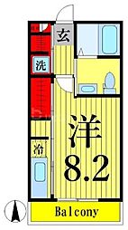セントグレース 1Kの間取図画像