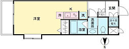京王下高井戸マンション ワンルームの間取図画像