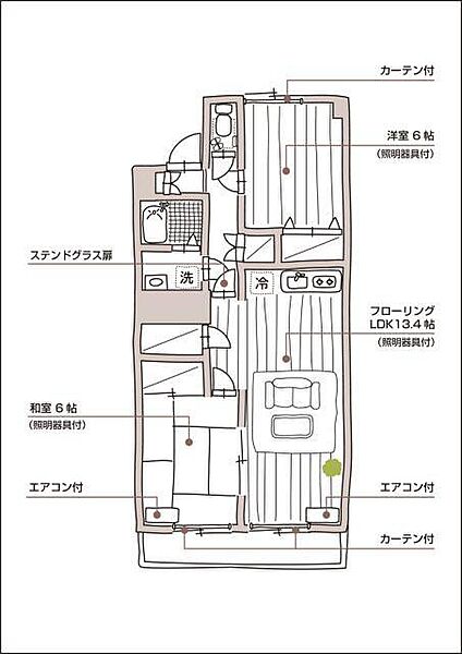 ユトリロ橋良町 105｜愛知県豊橋市橋良町字西中山1－28(賃貸アパート2LDK・1階・58.64㎡)の写真 その2