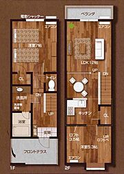 セザンヌ神野新田2 2LDKの間取図画像