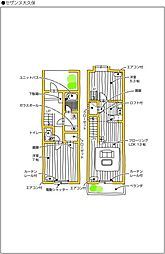 セザンヌ大久保C 2LDKの間取図画像