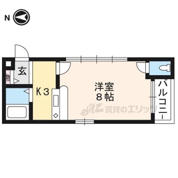 京都府京都市山科区厨子奥尾上町(賃貸マンション1R・1階・24.00㎡)の写真 その2