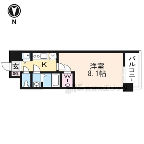 京都府京都市下京区梅小路高畑町(賃貸マンション1K・2階・26.10㎡)の写真 その2