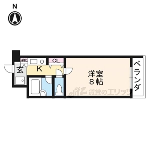 京都府京都市右京区西院矢掛町(賃貸マンション1K・3階・22.55㎡)の写真 その2