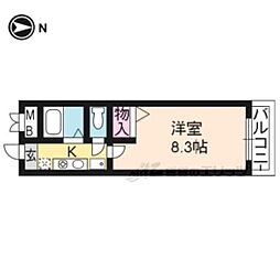 JR山陰本線 二条駅 徒歩6分の賃貸マンション 4階1Kの間取り