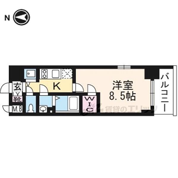 エスプレイス京都RAKUNAN ｜京都府京都市南区唐橋琵琶町(賃貸マンション1K・3階・27.15㎡)の写真 その2