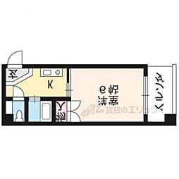 グローバル京都ビル 4階1Kの間取り