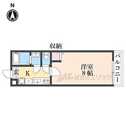 京都市営烏丸線 十条駅 徒歩5分の賃貸マンション 3階1Kの間取り