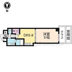 阪急京都本線 大宮駅 徒歩7分の賃貸マンション 1階1DKの間取り