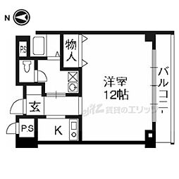 シティパル 3階1Kの間取り