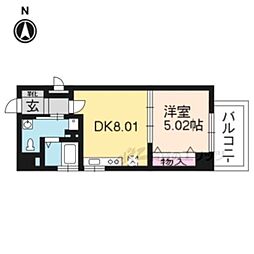 ＯＲＹＺＡ三条西洞院 7階1LDKの間取り