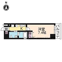 アーバンフラッツ四条西洞院 12階1Kの間取り