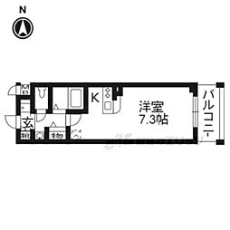 エステムプラザ京都烏丸五条 3階1Kの間取り