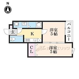 ベレーザ西陣I 3階2Kの間取り