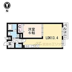 京阪本線 清水五条駅 徒歩4分の賃貸アパート 1階1LDKの間取り