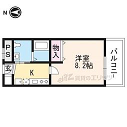 京都地下鉄東西線 西大路御池駅 徒歩5分の賃貸マンション 6階1Kの間取り