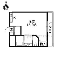 京都地下鉄東西線 二条駅 徒歩5分の賃貸アパート 3階1Kの間取り