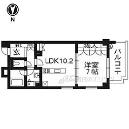 ゼファー京都上長者町通 1LDKの間取図画像