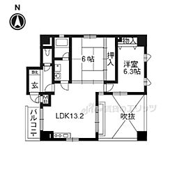 オーキッド山下 2LDKの間取図画像