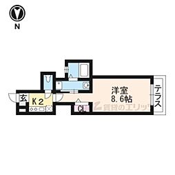 セブンスヘヴン黒門三条 1Kの間取図画像