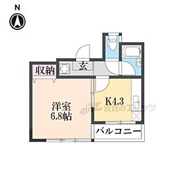 ホワイトクレステ 1DKの間取図画像