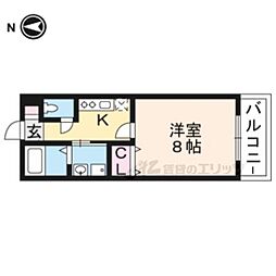 GRAKAN京都駅前悠 1Kの間取図画像