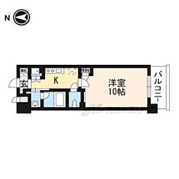 アスヴェル京都東山五条 1Kの間取図画像