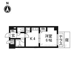 ライオンズマンション五条大宮第2 1Kの間取図画像