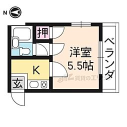 サンライズ松原 1Kの間取図画像