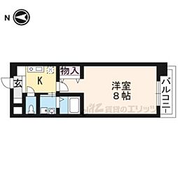 カスタリア京都西大路 1Kの間取図画像