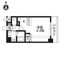 エスリード烏丸五条駅前 ワンルームの間取図画像