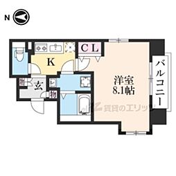 アドバンス京都デタンデュ 1Kの間取図画像