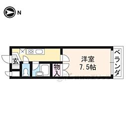 京都グレイスガーデン 1Kの間取図画像