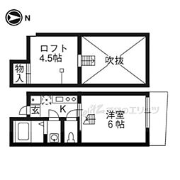 ROMIロフティ山ノ内 1Kの間取図画像