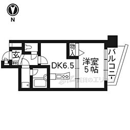エスリード京都河原町 1DKの間取図画像